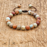 Natural Stone Beads Strand Bracelet Boho Statement Jewelry