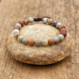 Natural Stone Beads Strand Bracelet Boho Statement Jewelry