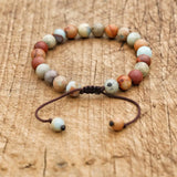 Natural Stone Beads Strand Bracelet Boho Statement Jewelry