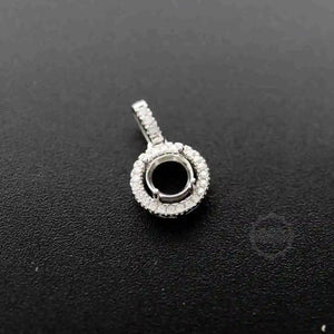6-8MM Round Bezel Cz Stone Pendant Setting 925 Silver DIY Tray