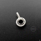 6-8MM Round Bezel Cz Stone Pendant Setting 925 Silver DIY Tray