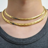6/8MM Stainless Steel Snake Chain Cross Choker Necklace