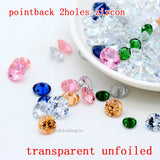6-8mm 2-Hole Sew-On CZ Round Pendants for DIY Jewelry Making