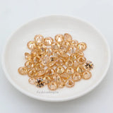 6-8mm 2-Hole Sew-On CZ Round Pendants for DIY Jewelry Making