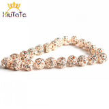 50pcs 8mm Metal Crystal Rhinestone Balls Spacer Beads Jewelry Making DIY