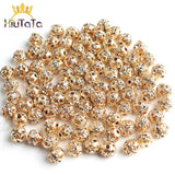 50pcs 8mm Metal Crystal Rhinestone Balls Spacer Beads Jewelry Making DIY
