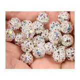 Silver Rhinestone Ball Spacer Beads 50pcs/lot for Jewelry Making