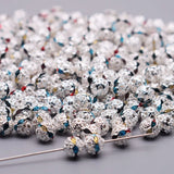 Silver Rhinestone Ball Spacer Beads 50pcs/lot for Jewelry Making