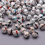 Silver Rhinestone Ball Spacer Beads 50pcs/lot for Jewelry Making