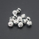 Silver Rhinestone Ball Spacer Beads 50pcs/lot for Jewelry Making