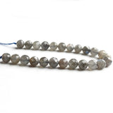 8mm Labradorite Gemstone Beads 7.5'' Grey Faceted Flash