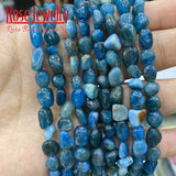 6-8mm Natural Apatite Stone Beads for Jewelry Making