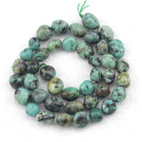 6-8mm African Turquoise Stone Beads 15-inch Strand for Jewelry Making