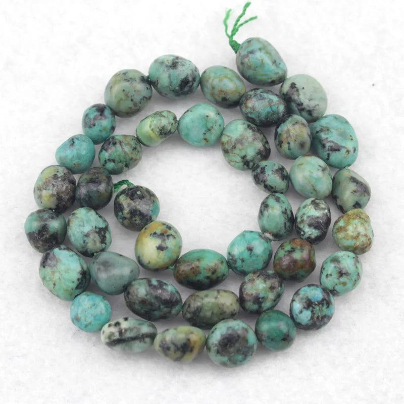 6-8mm African Turquoise Stone Beads 15-inch Strand for Jewelry Making
