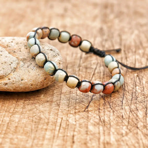 6*8mm Shoushan Stone Beads Bracelet for Women Men Bohemia Healing Reiki Pray