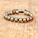 6*8mm Shoushan Stone Beads Bracelet for Women Men Bohemia Healing Reiki Pray