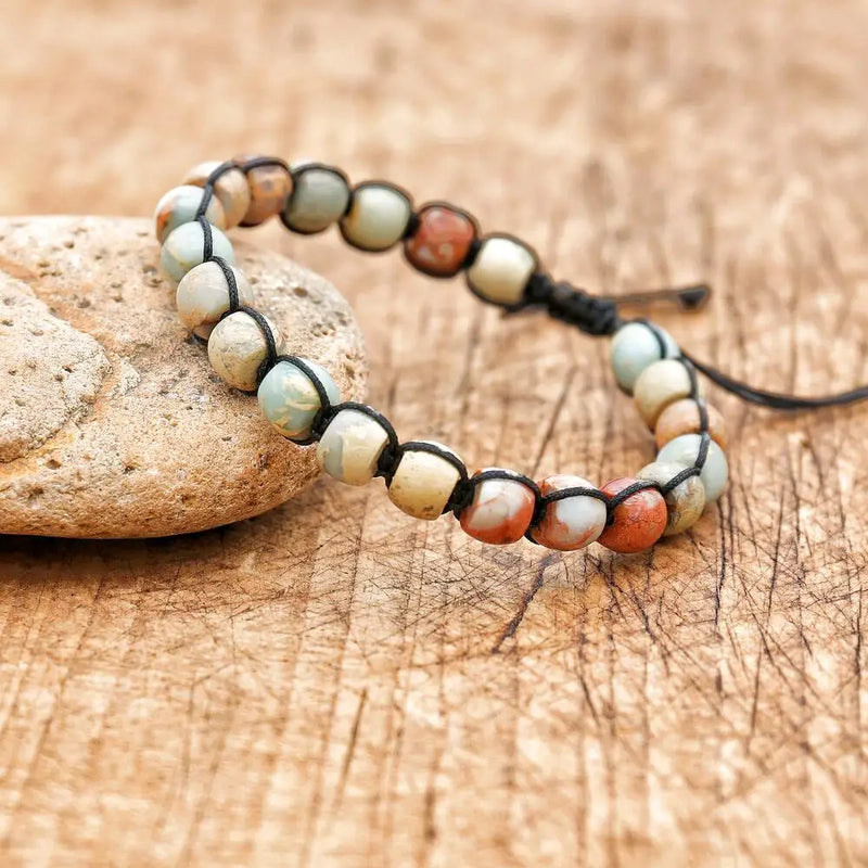6*8mm Shoushan Stone Beads Bracelet for Women Men Bohemia Healing Reiki Pray