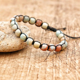 6*8mm Shoushan Stone Beads Bracelet for Women Men Bohemia Healing Reiki Pray