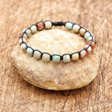 6*8mm Shoushan Stone Beads Bracelet for Women Men Bohemia Healing Reiki Pray