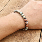 6*8mm Shoushan Stone Beads Bracelet for Women Men Bohemia Healing Reiki Pray