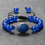 6/8mm Beaded Bracelet Chalcedony Stone Braided Bracelet Yoga Jewelry
