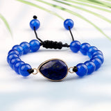 6/8mm Beaded Bracelet Chalcedony Stone Braided Bracelet Yoga Jewelry