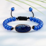 6/8mm Beaded Bracelet Chalcedony Stone Braided Bracelet Yoga Jewelry