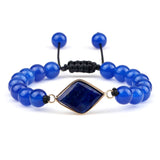 6/8mm Beaded Bracelet Chalcedony Stone Braided Bracelet Yoga Jewelry