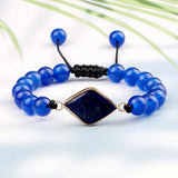 6/8mm Beaded Bracelet Chalcedony Stone Braided Bracelet Yoga Jewelry