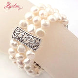 8mm Freshwater Pearl Bracelet, Tibetan Silver, Adjustable, Birthday Gift