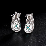 6*8mm Lab Ruby S925 Silver Leopard Earrings Zircon Vintage Ear Stud