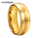 Tungsten Carbide Wedding Band Men Women Brushed Polished Comfort Fit