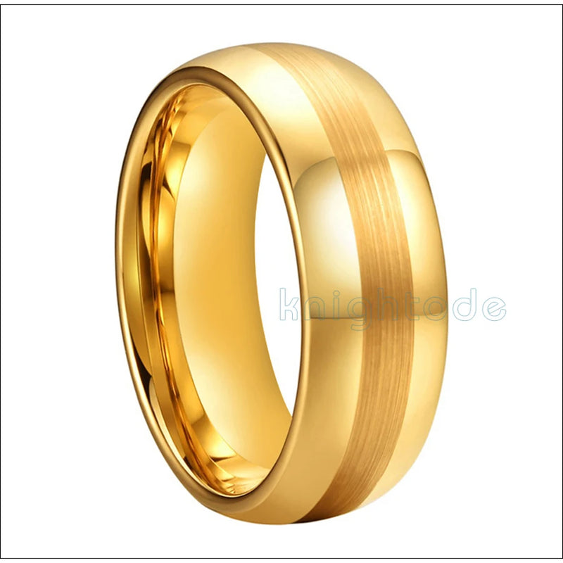 Tungsten Carbide Wedding Band Men Women Brushed Polished Comfort Fit