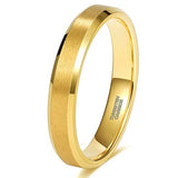 6/8mm Tungsten Carbide Wedding Band Beveled Edges Flat Comfort Fit