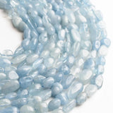 6-8mm Aquamarina Stone Beads for Jewelry Making 15 Inch