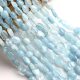 6-8mm Aquamarina Stone Beads for Jewelry Making 15 Inch