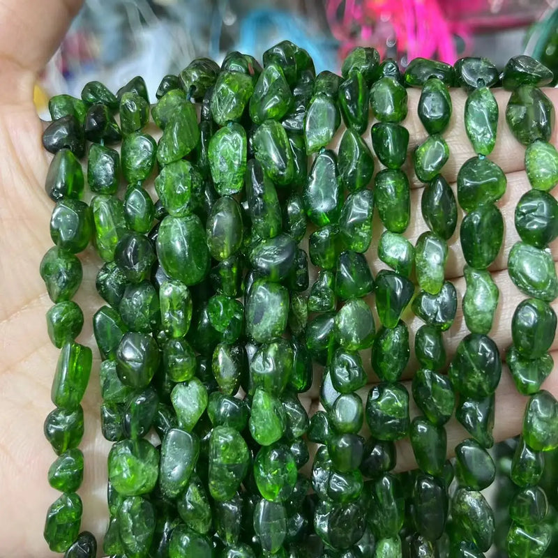 6-8mm Green Diopside Natural Stone Beads