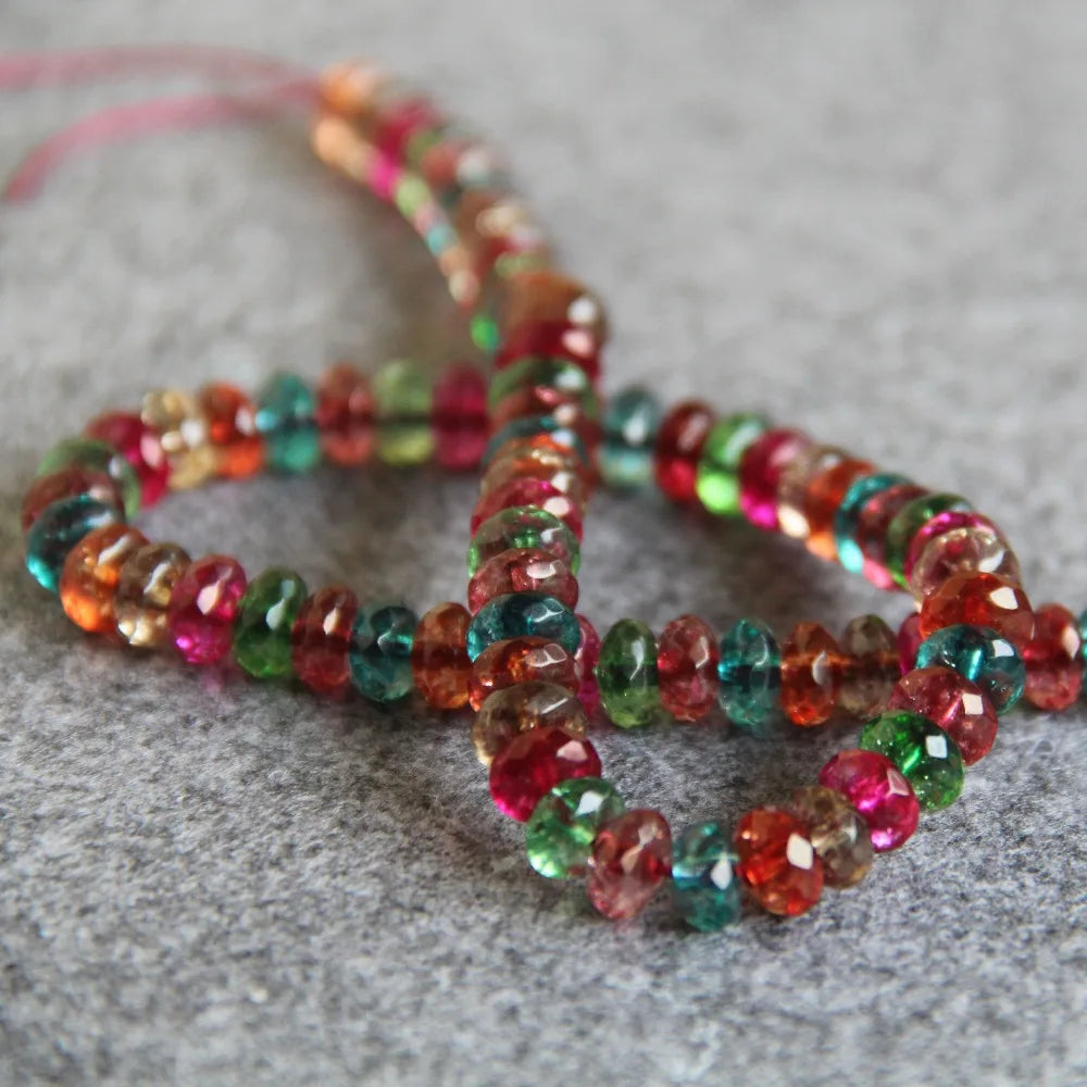 6*8mm Multicolor Tourmaline Abacus Beads for Jewelry Making