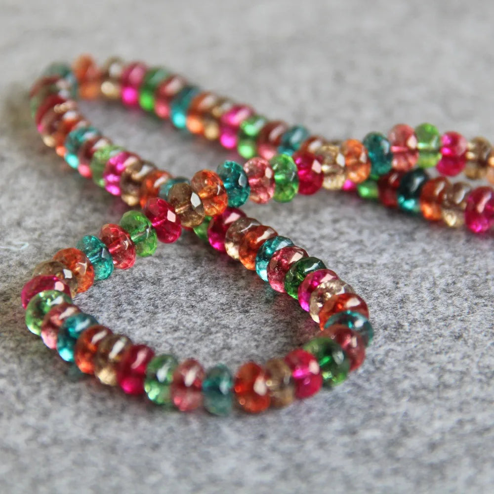 6*8mm Multicolor Tourmaline Abacus Beads for Jewelry Making