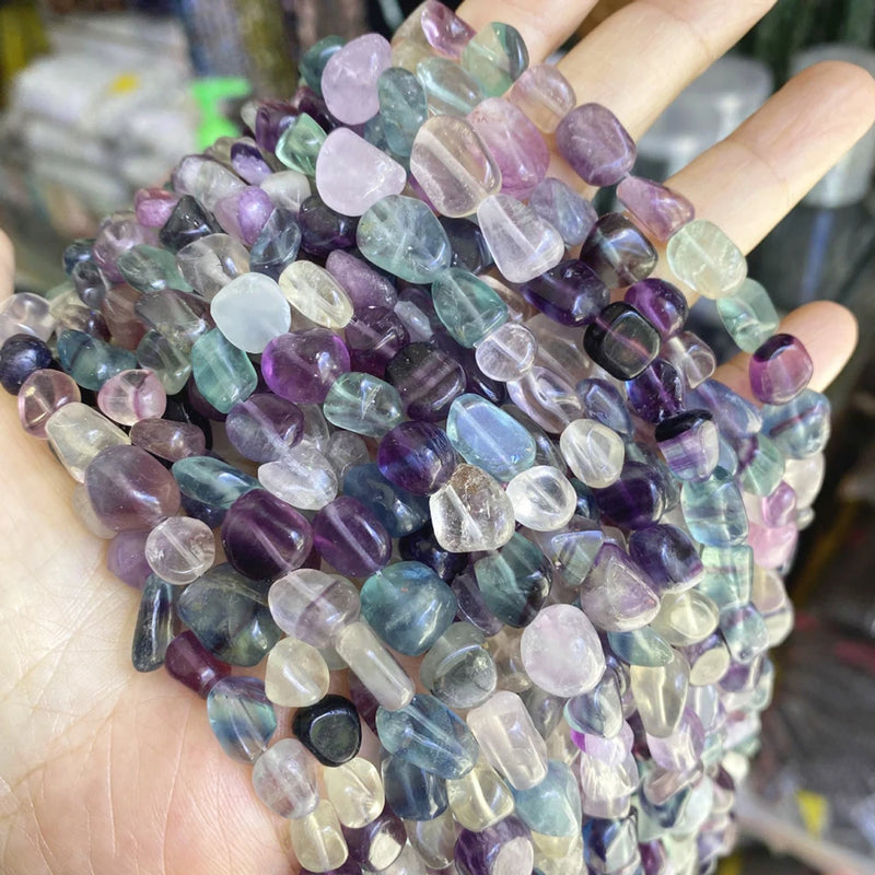 Irregular Colorful Fluorite Quartz Stone Beads for DIY Jewelry Making