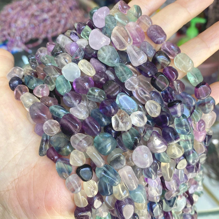 Irregular Colorful Fluorite Quartz Stone Beads for DIY Jewelry Making