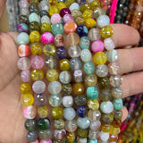 6*8mm Agates Faceted Crystals Loose Beads 15'' Strand Jewelry Making