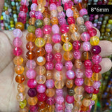 6*8mm Agates Faceted Crystals Loose Beads 15'' Strand Jewelry Making