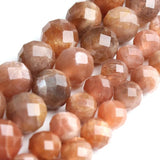 6/8mm Faceted Sunstone Stone Beads for Diy Jewellery Making 7.5''