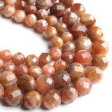 6/8mm Faceted Sunstone Stone Beads for Diy Jewellery Making 7.5''