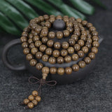 Golden Sandalwood Ebony Bracelet Buddha Beads 108 Beads
