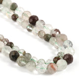 Green Ghost Quartz Beads Crystal Round Loose Spacer Stone Beads 7.5''