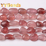 6-8mm Natural Strawberry Quartz Stone Beads for Jewelry Making