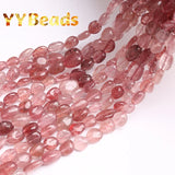 6-8mm Natural Strawberry Quartz Stone Beads for Jewelry Making