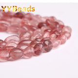 6-8mm Natural Strawberry Quartz Stone Beads for Jewelry Making